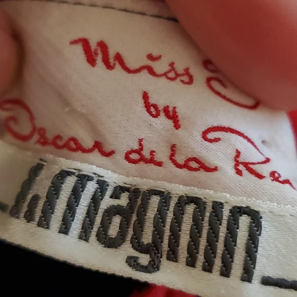 Oscar de la Renta Vintage Silk Polka-dot Puff Sleeve Blouse L - Picture 7 of 8